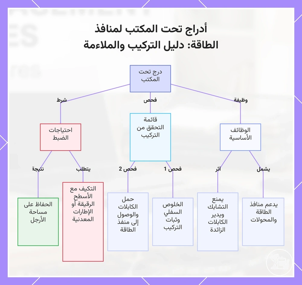 صواني تحت المكتب للمشتركات الكهربائية: دليل التركيب والملاءمة