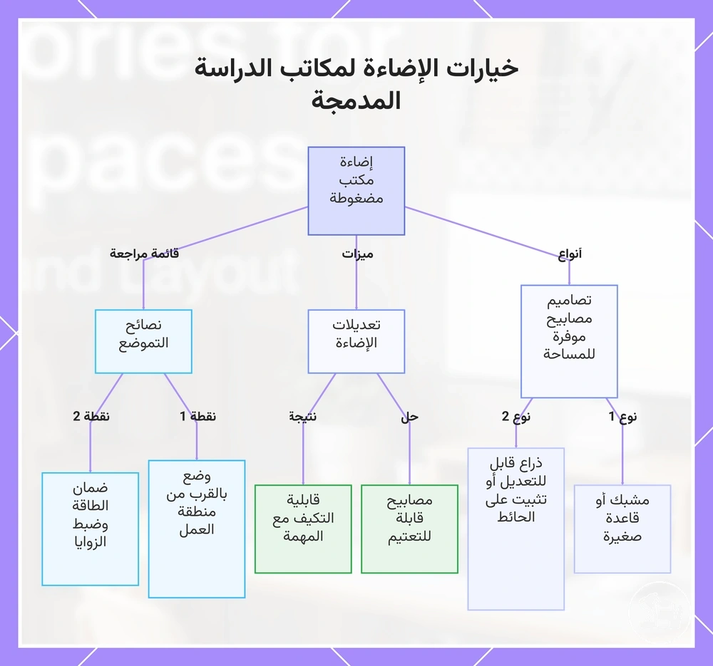 خيارات الإضاءة لمكاتب الدراسة الصغيرة