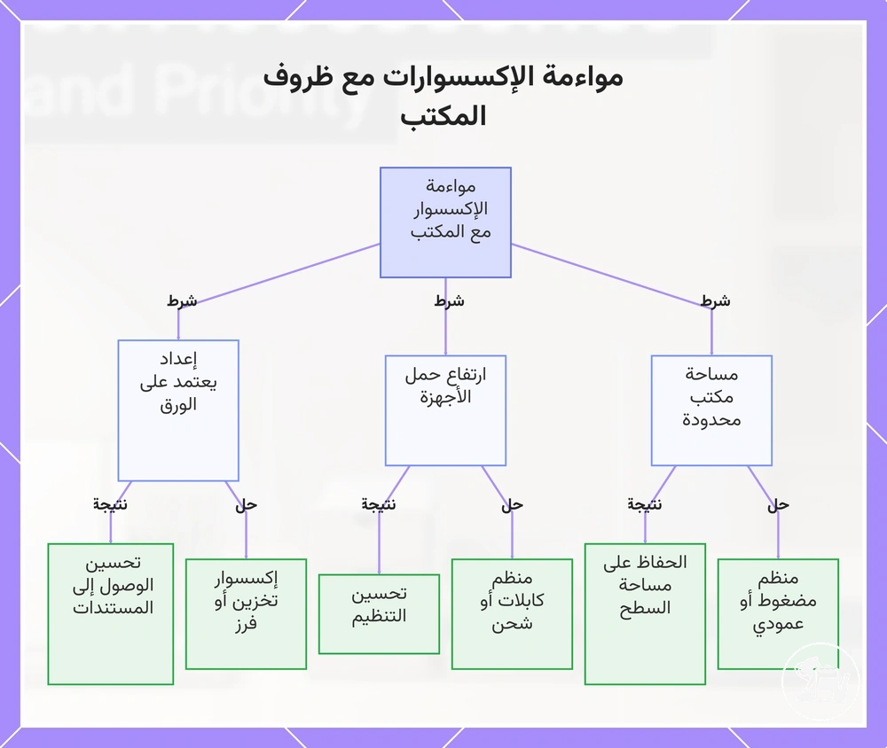 مواءمة الملحقات مع ظروف المكتب