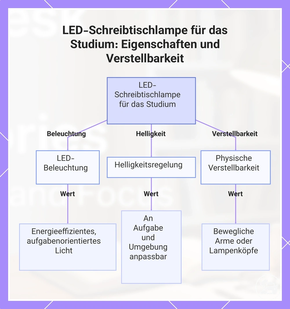 LED-Schreibtischlampe für Lernaufgaben: Eigenschaften und Verstellbarkeit