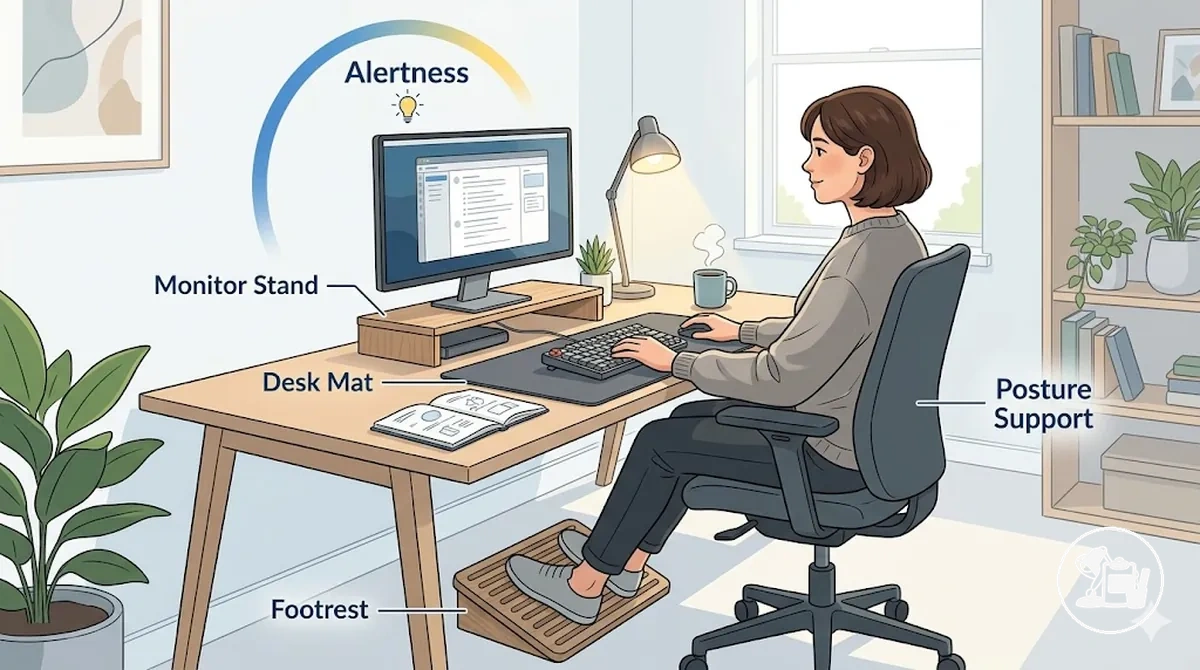 Ergonomic tools supporting comfort and alertness