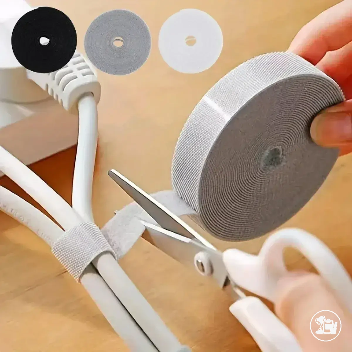 Bridas de velcro para ordenar cables USB, auriculares y ratón