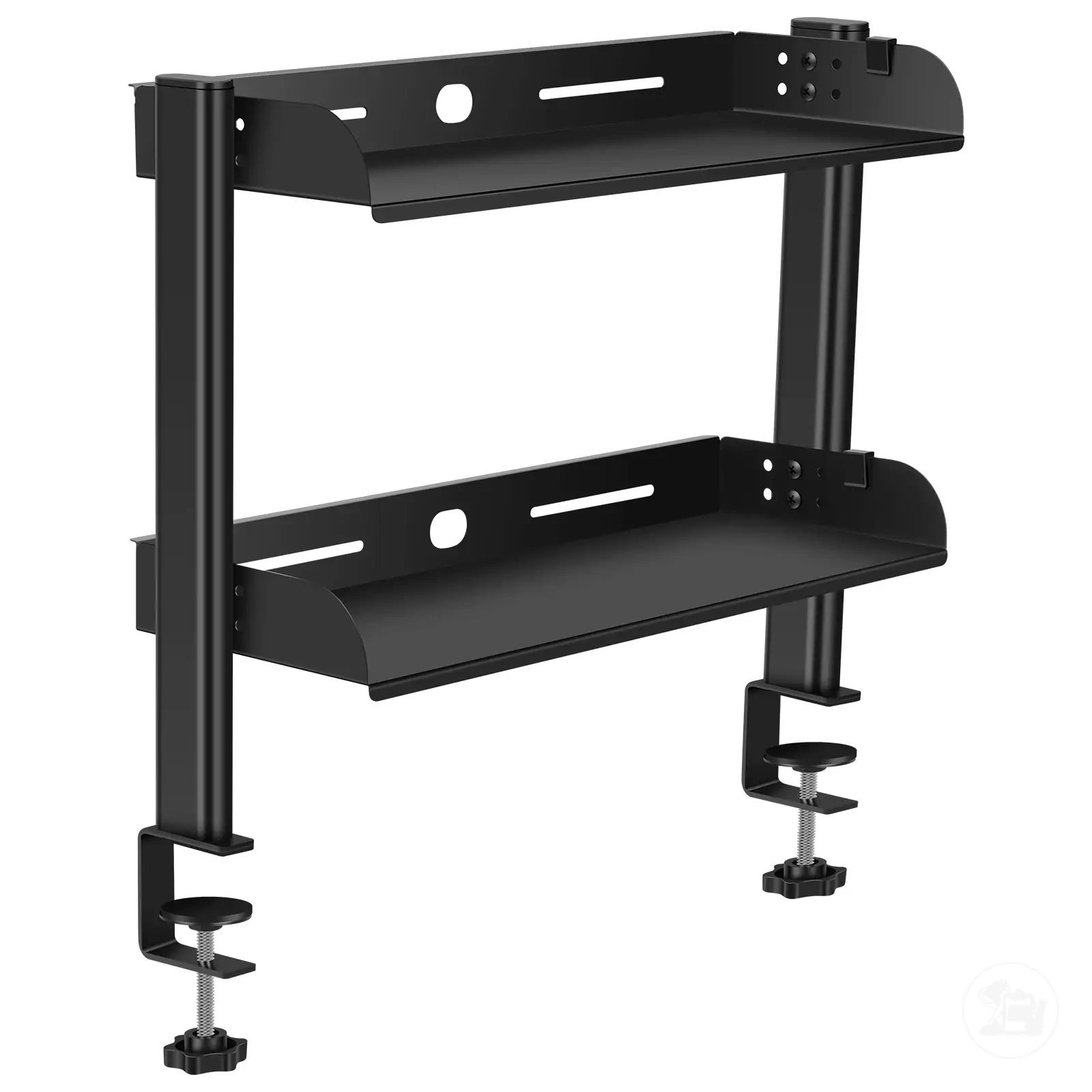 Étagère de bureau à deux niveaux avec pince pour rangement sans perçage