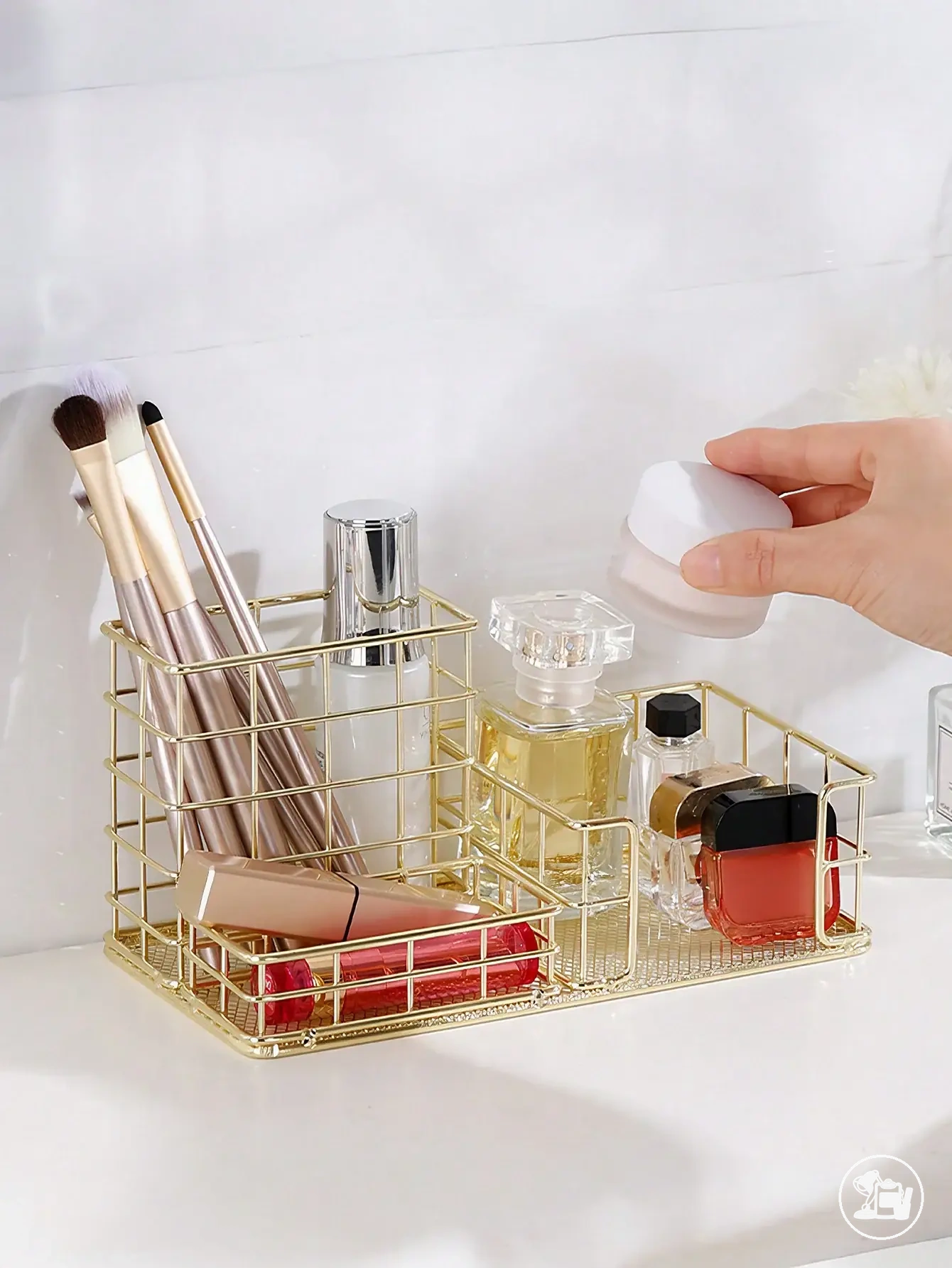 Petit organiseur métallique pour papeterie et essentiels de bureau