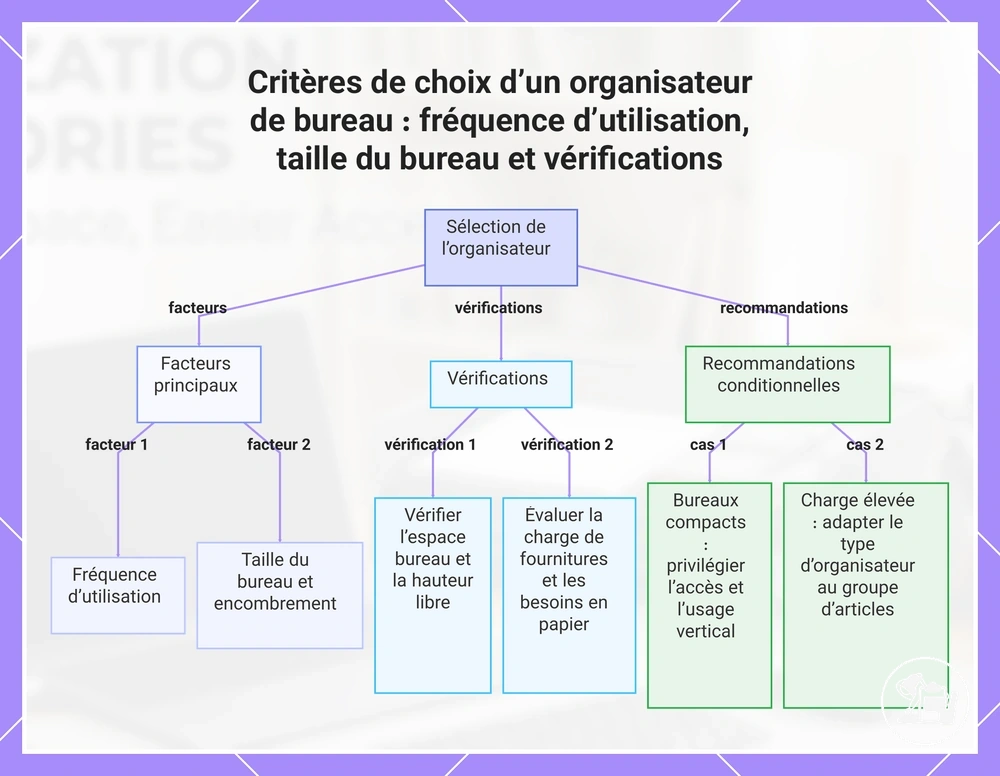 Critères de choix d’un organiseur de bureau : fréquence d’utilisation, taille du bureau et vérifications