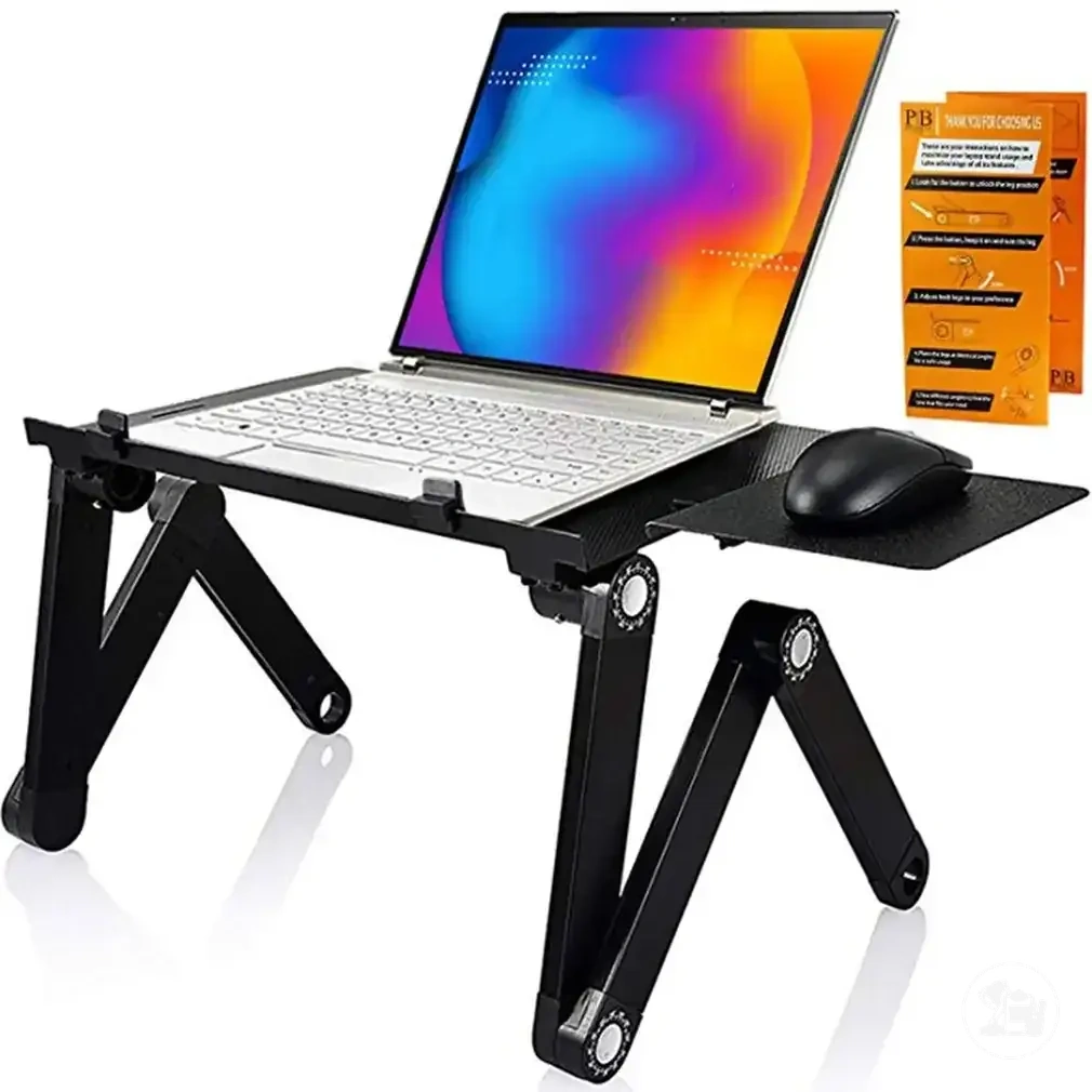 Suporte dobrável para notebook com ventilador para mesa, cama ou estudo