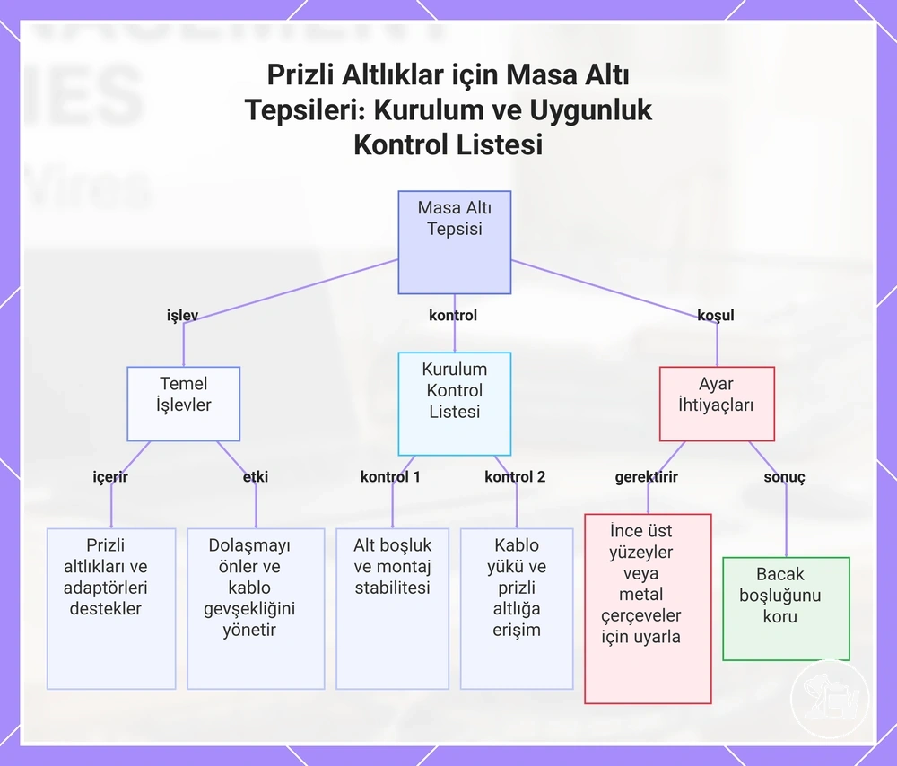 Çoklu Prizler için Masa Altı Tepsileri: Kurulum ve Uygunluk Kontrol Listesi
